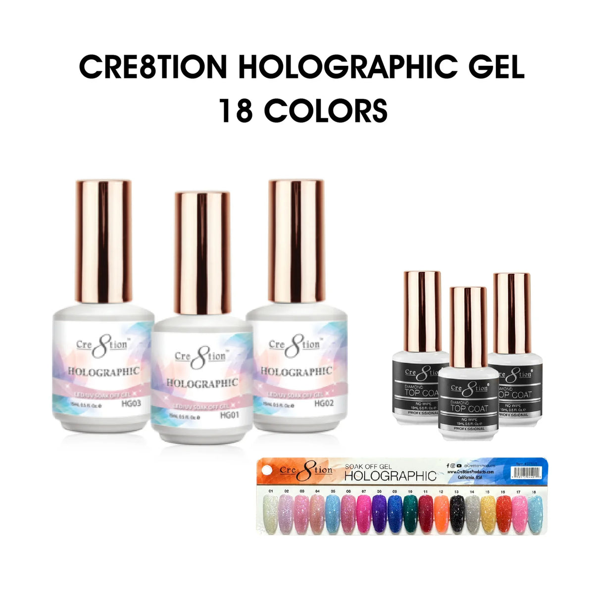 Cre8tion Holographic Gel Colours